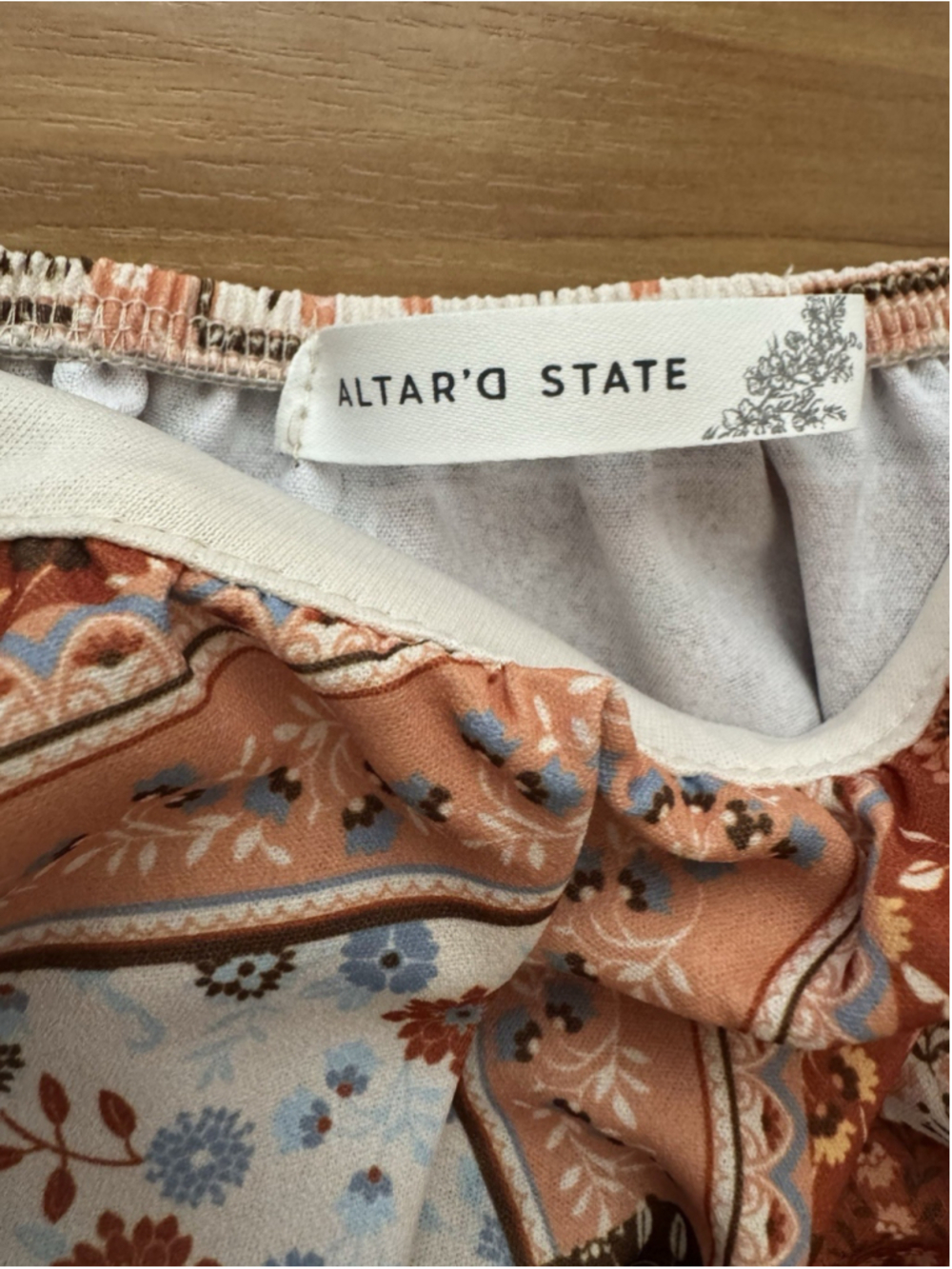 Altar’d State Boho Patchwork Crop Top Prairie Earthy Festival Peasant Size Large - Picture 6 of 11
